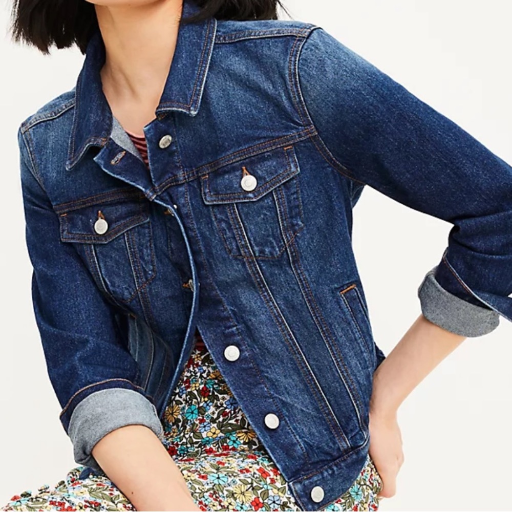 Loft Denim Trucker Jacket NWT - Picture 12 of 15